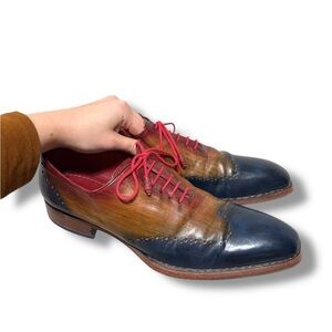 Paul Parkman Multicolor Leather Oxford Shoes